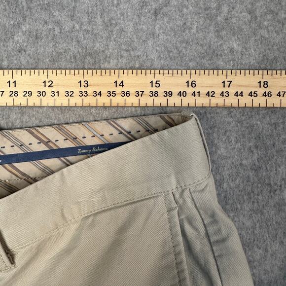 Tommy Bahama Chino Pants Mens 34 Straight Fit Beige Stretch Flat Front Slacks - Picture 7 of 12